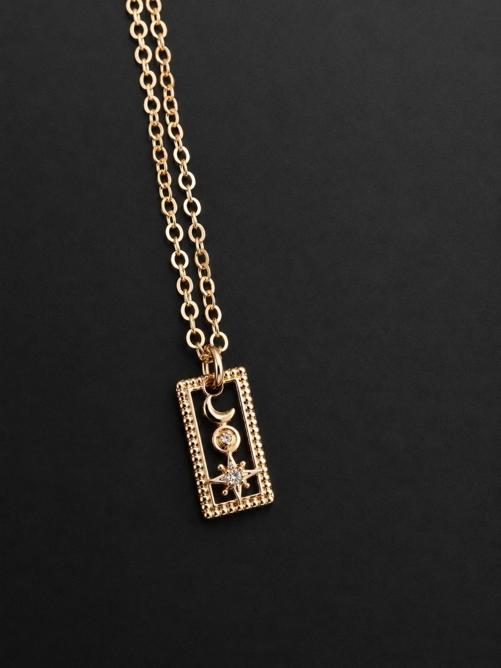 Gold Celestial Pendant Necklace - Picture 3 of 6